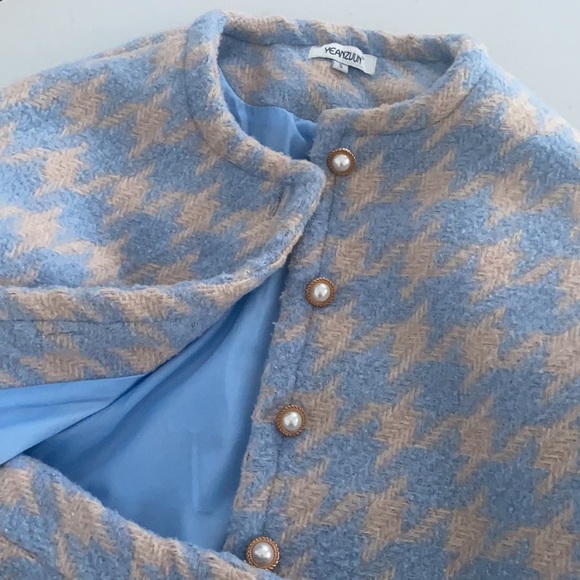 Blue Houndstooth Jacket and Skirt Set!! - Picture 7 of 8